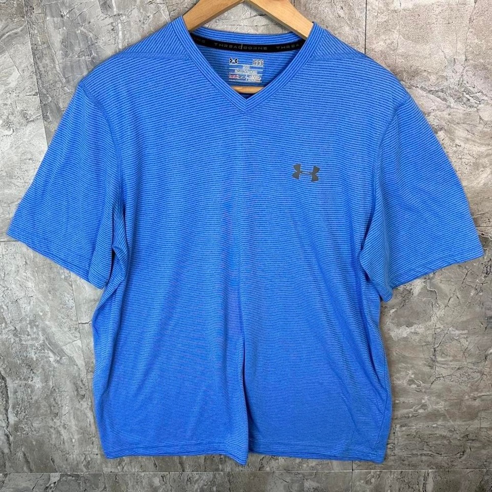 Under Armour blue short sleeve‎ shirt Men's Large  #UA